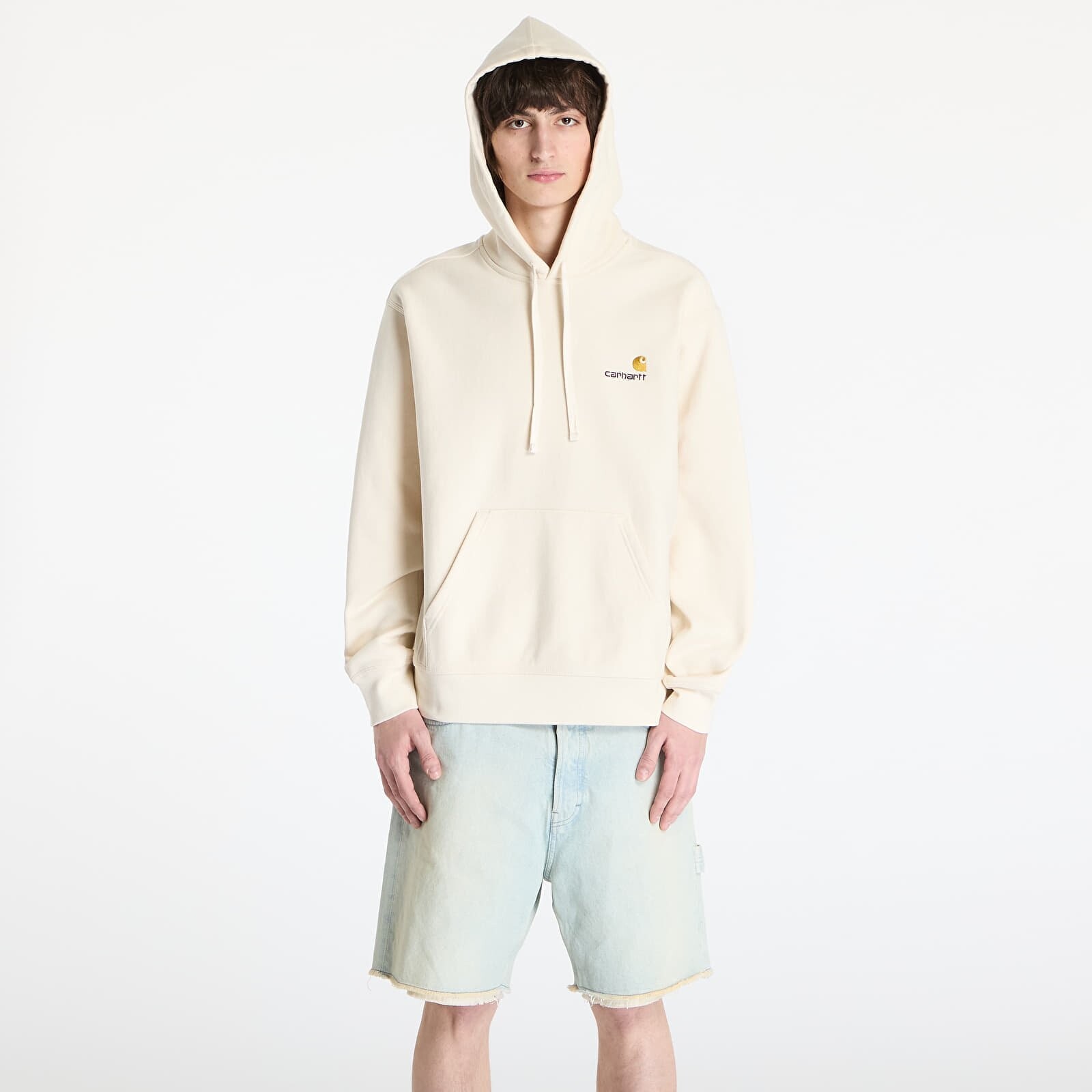Mikina Carhartt WIP Hooded American Script Sweat UNISEX Natural XS