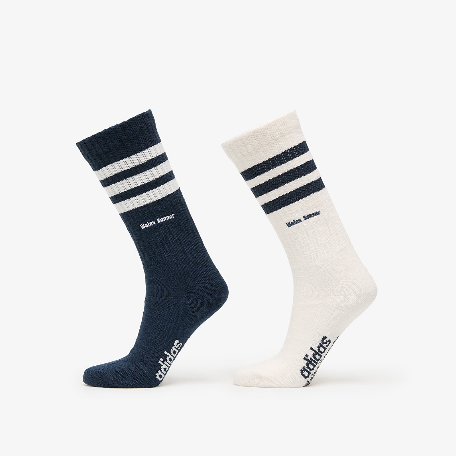 Ponožky adidas x Wales Bonner 3 Stripe Socks 2-Pack Blue/ Night Navy/ Chalk White M