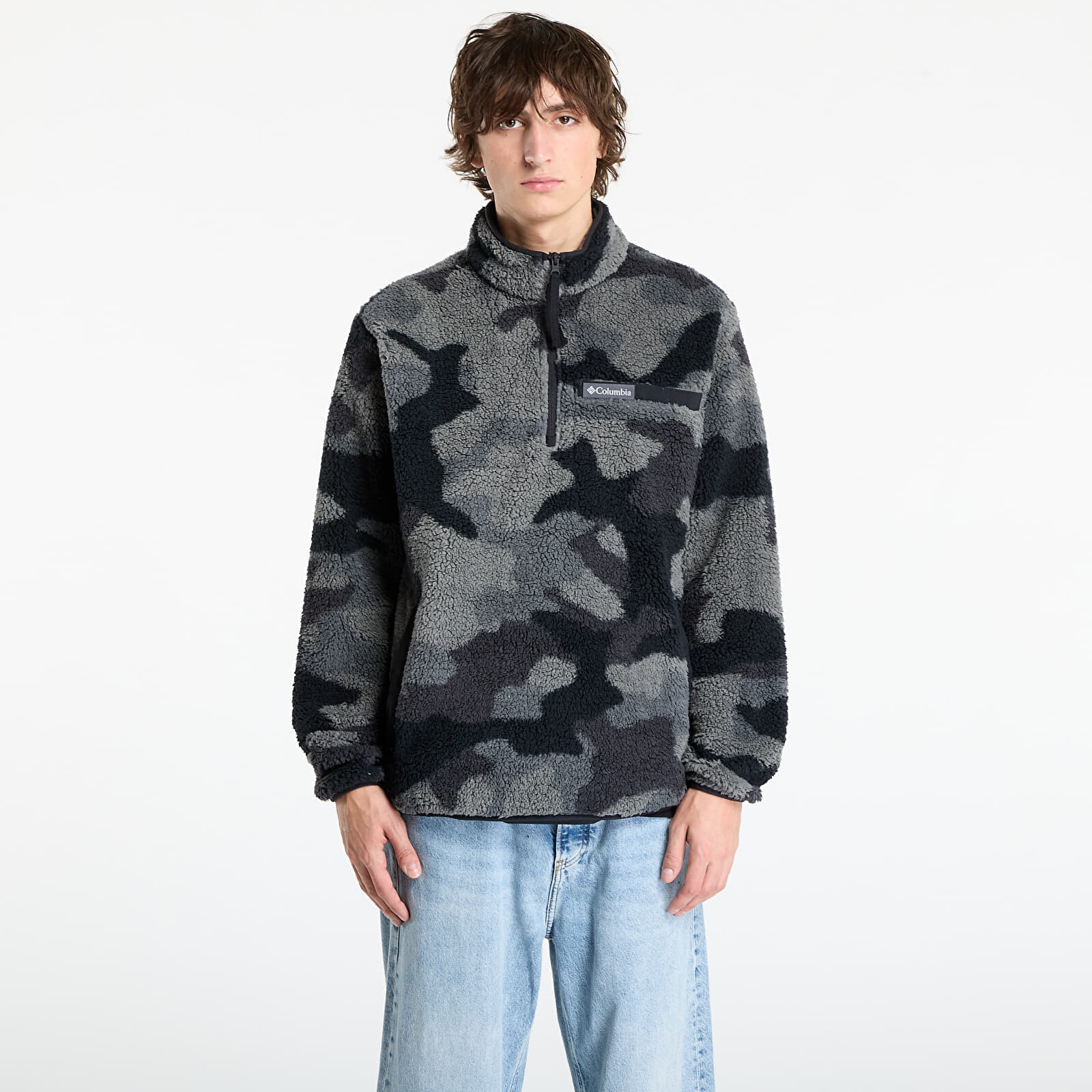 Mikina Columbia Rugged Ridge™ High Pile Half Zip Black Mod Camo S