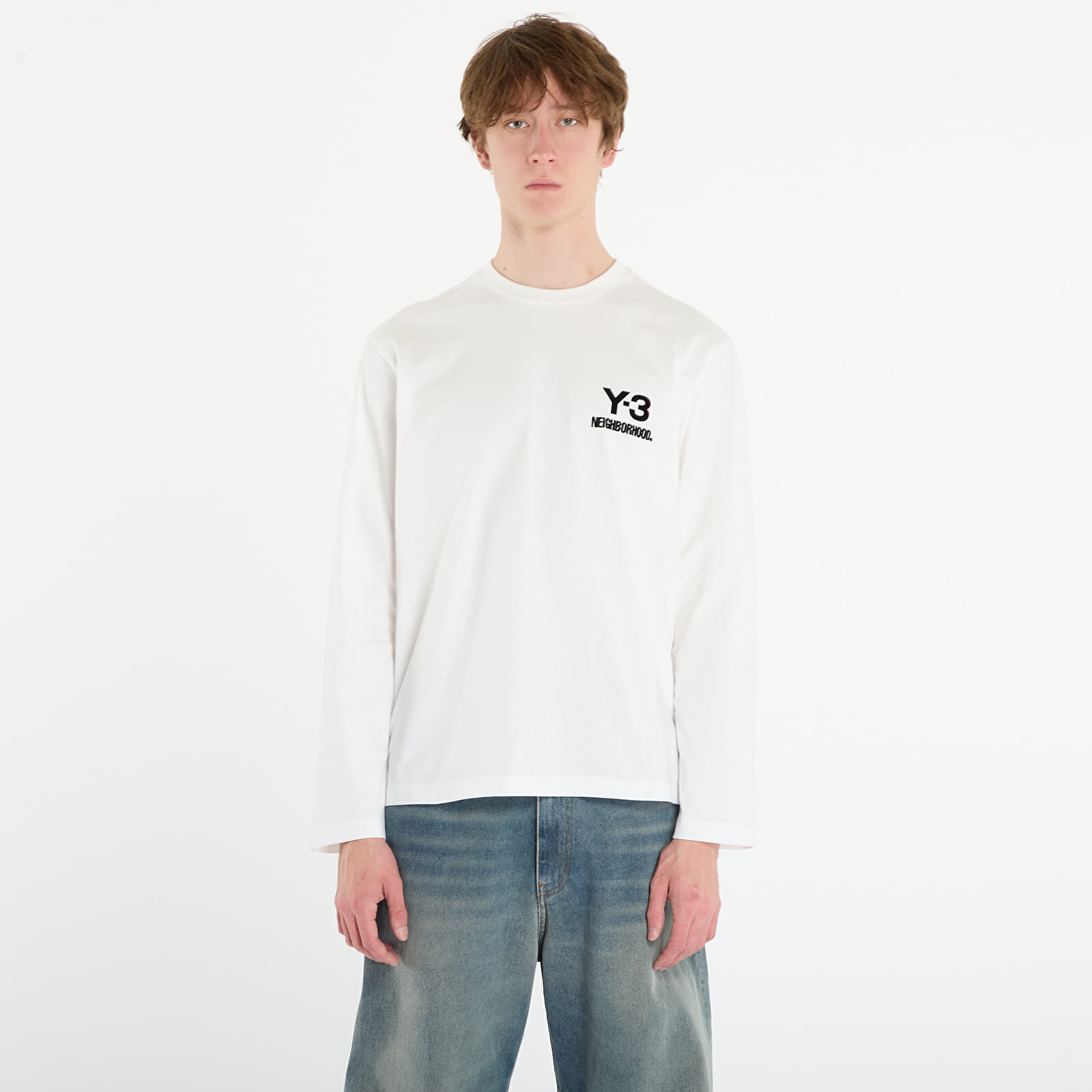 Tričko Y-3 x Neighborhood Logo Long Sleeve Tee UNISEX Core White L