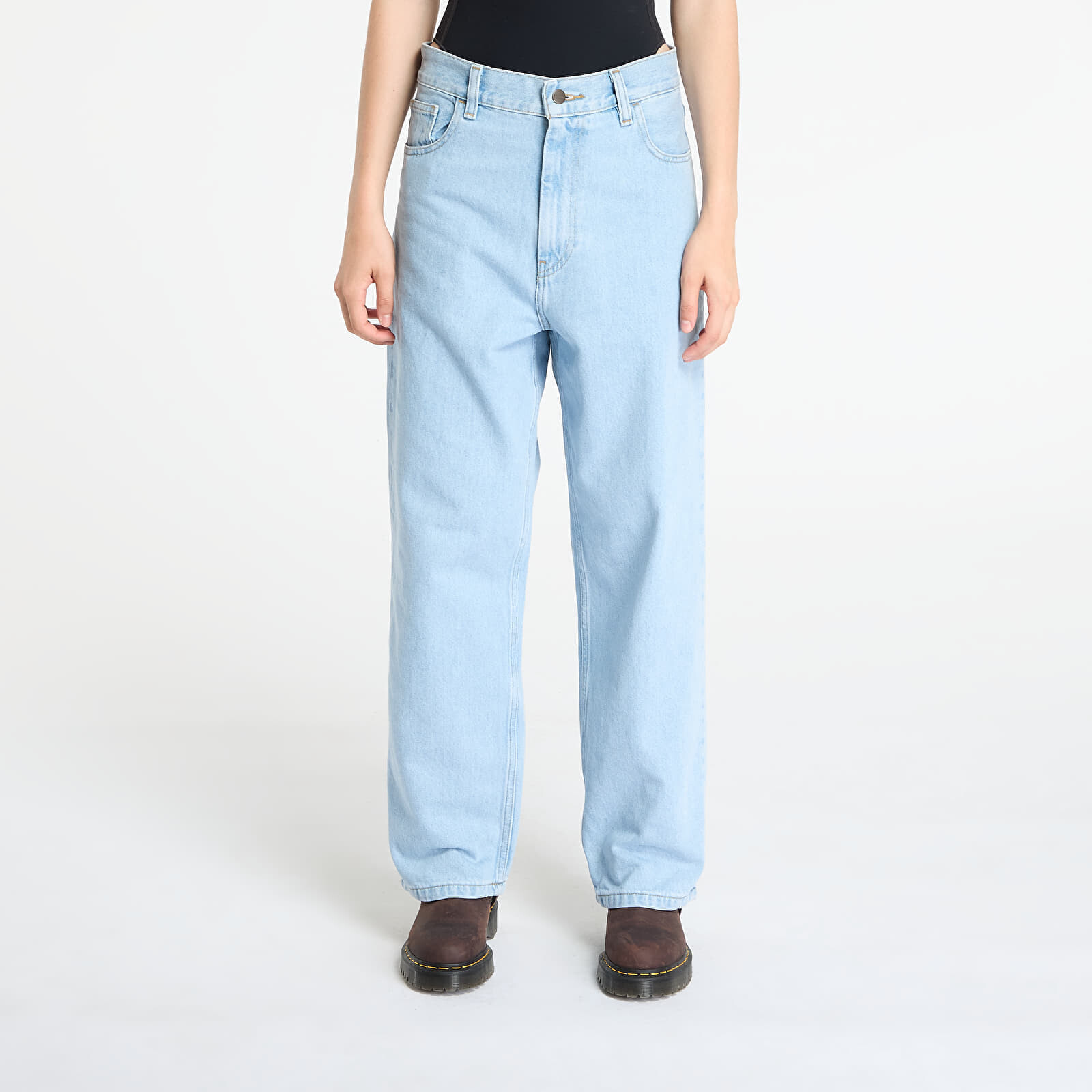 Džínsy Carhartt WIP W' Brandon Pant Blue Heavy Stone Bleached S