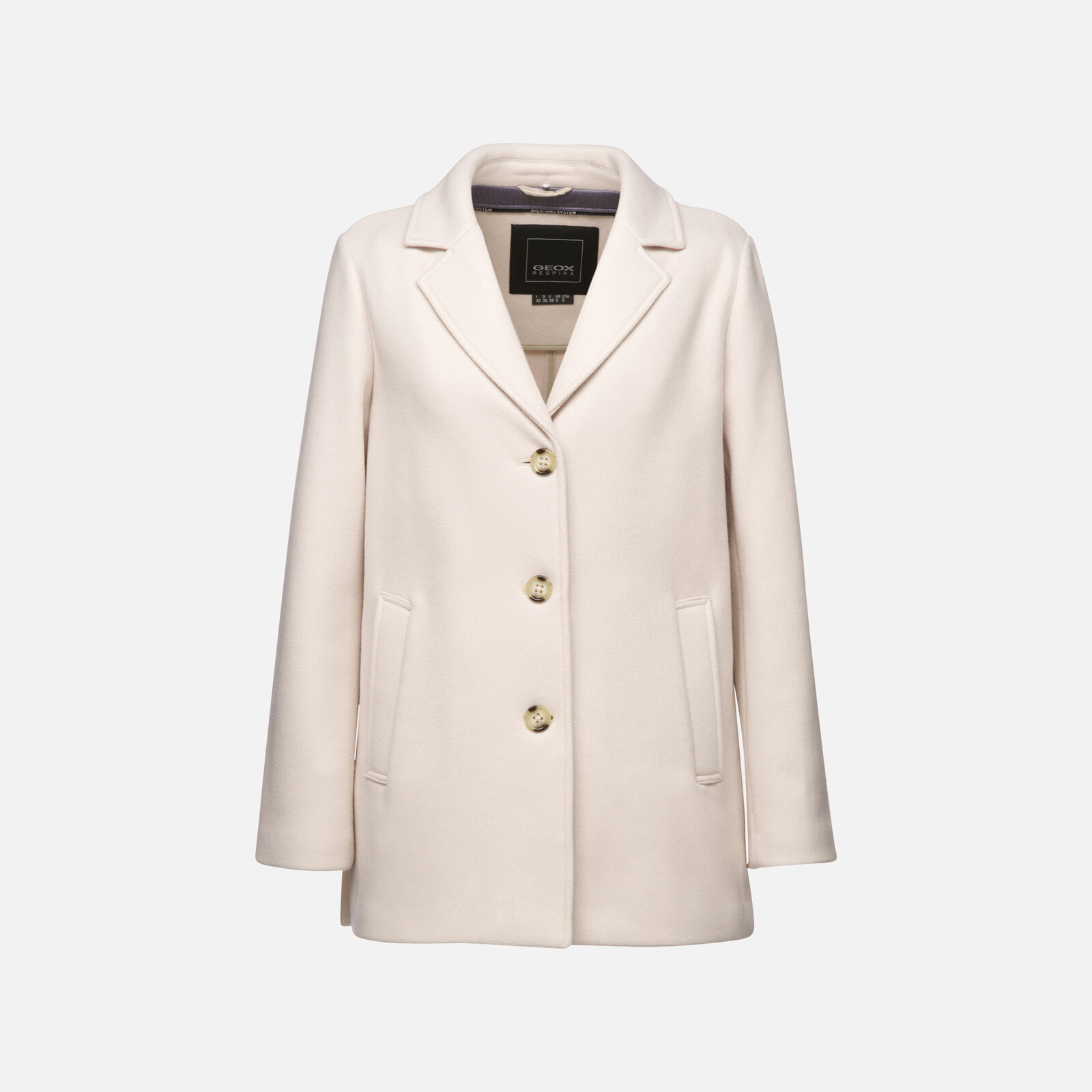 Cream Women's Coat Geox Doralea - Women's
