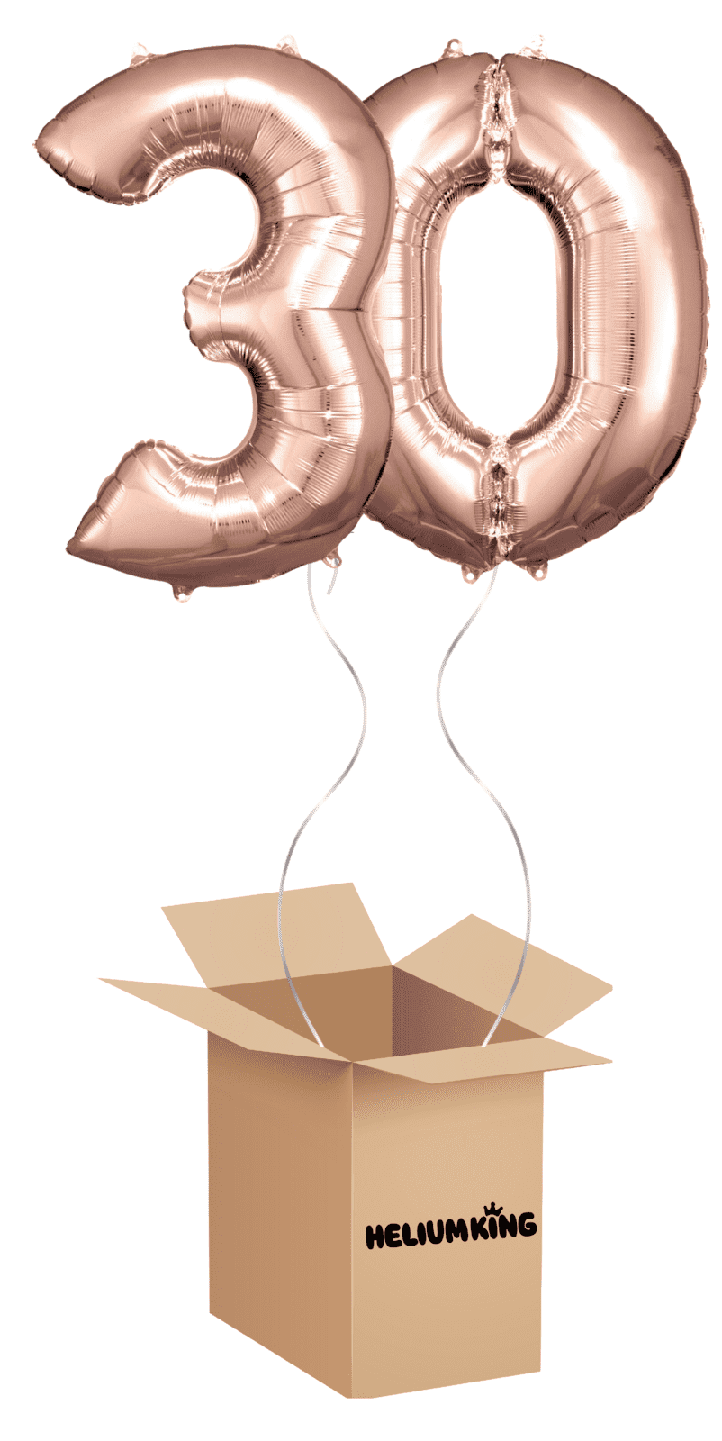HeliumKing Balónový box - Narodeninové číslo 30 ružovo-zlatý 86 cm