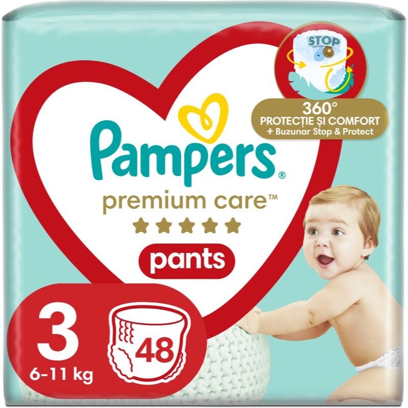 Pampers Premium Care Pants Size 3 plienkové nohavičky 6-11kg 48 ks