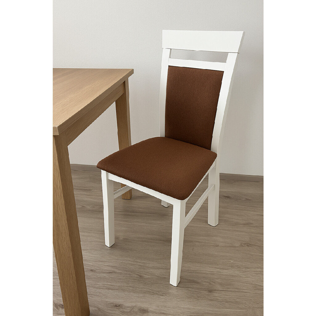 Drewmix Jedálenská stolička MILANO 6 | biela látka 15