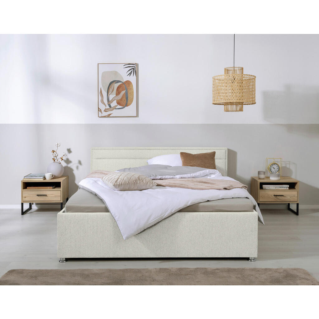 MID.YOU ČALÚNENÁ POSTEĽ, 160/200 cm, krémová