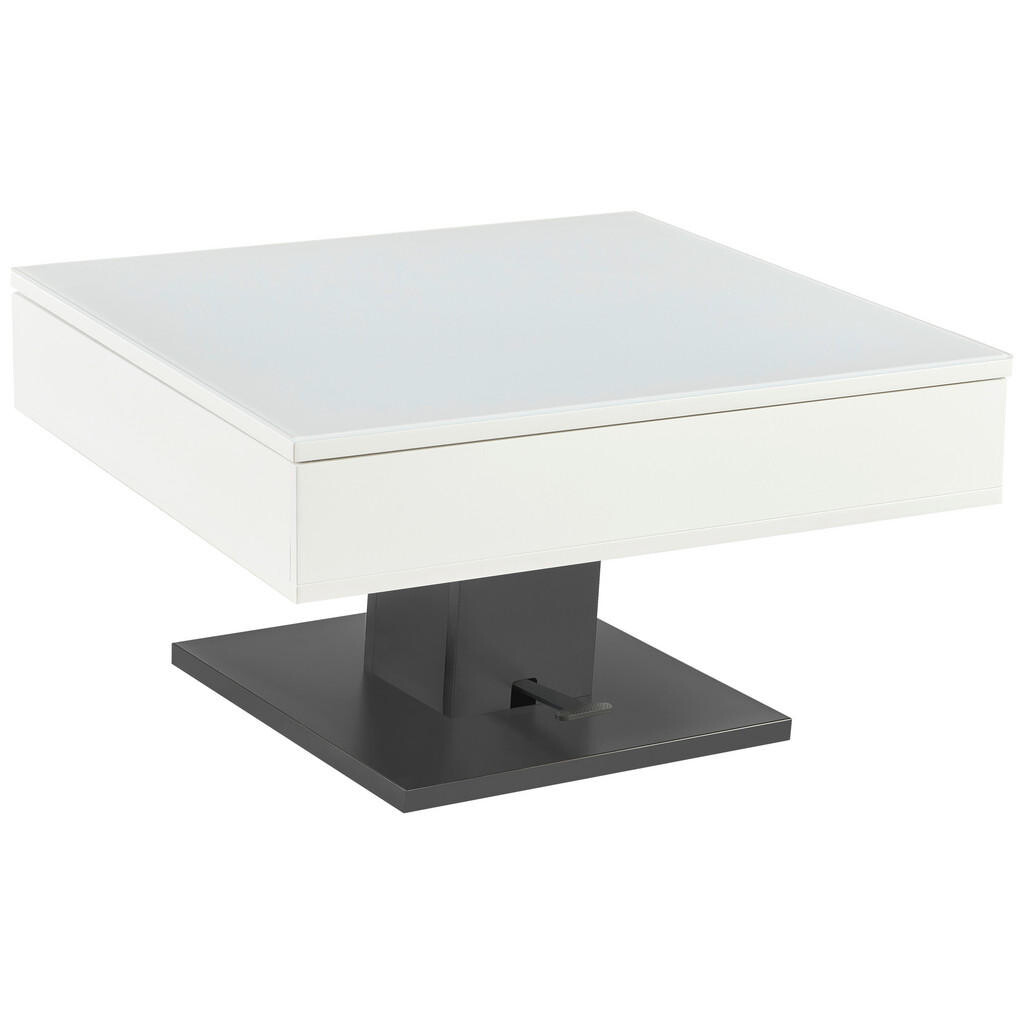 Livetastic KONFERENČNÝ STOLÍK, čierna, biela, kov, sklo, kompozitné drevo, 80/80/47 cm