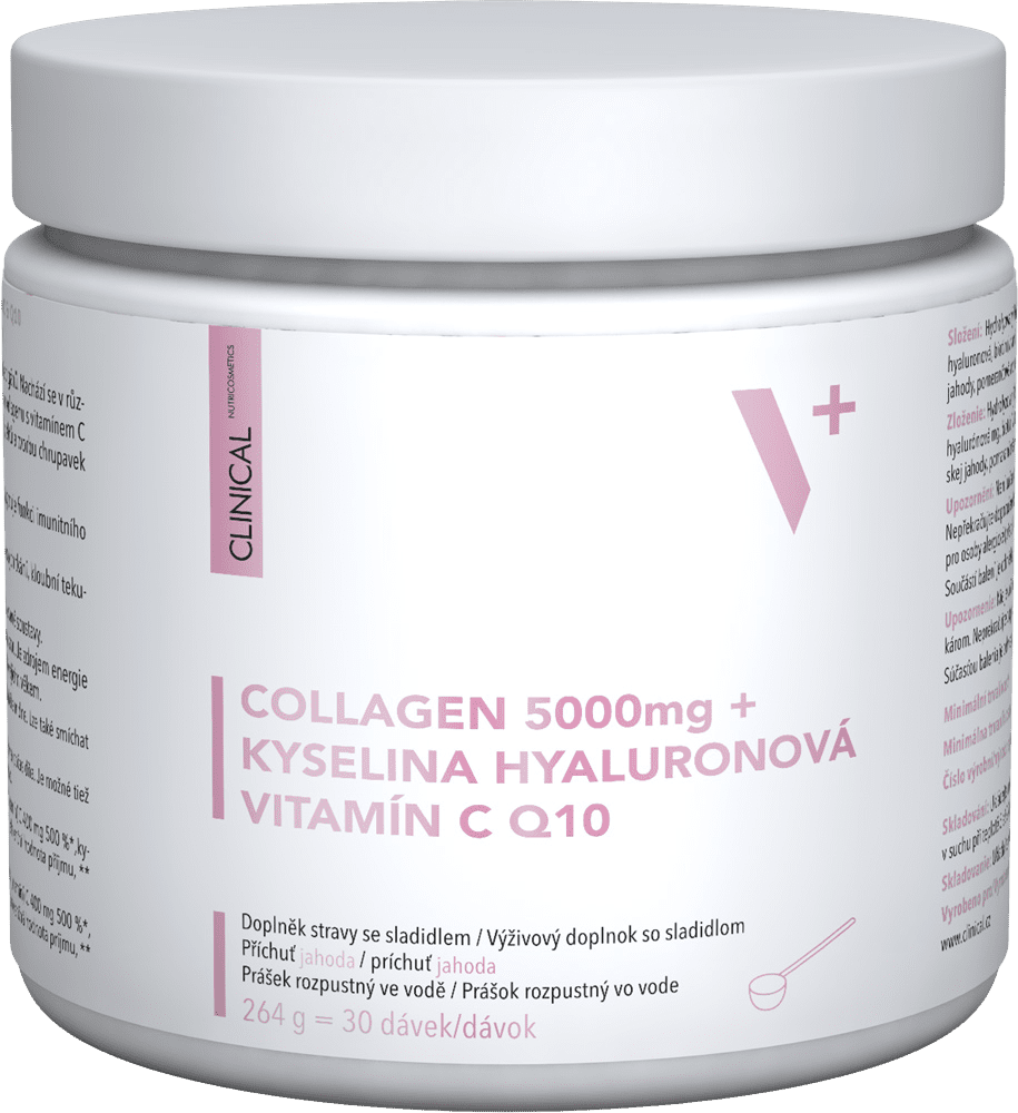CLINICAL NUTRICOSMETICS Collagen 5000mg + kyselina hyalurónová + vitamín C & Q10, 264 g