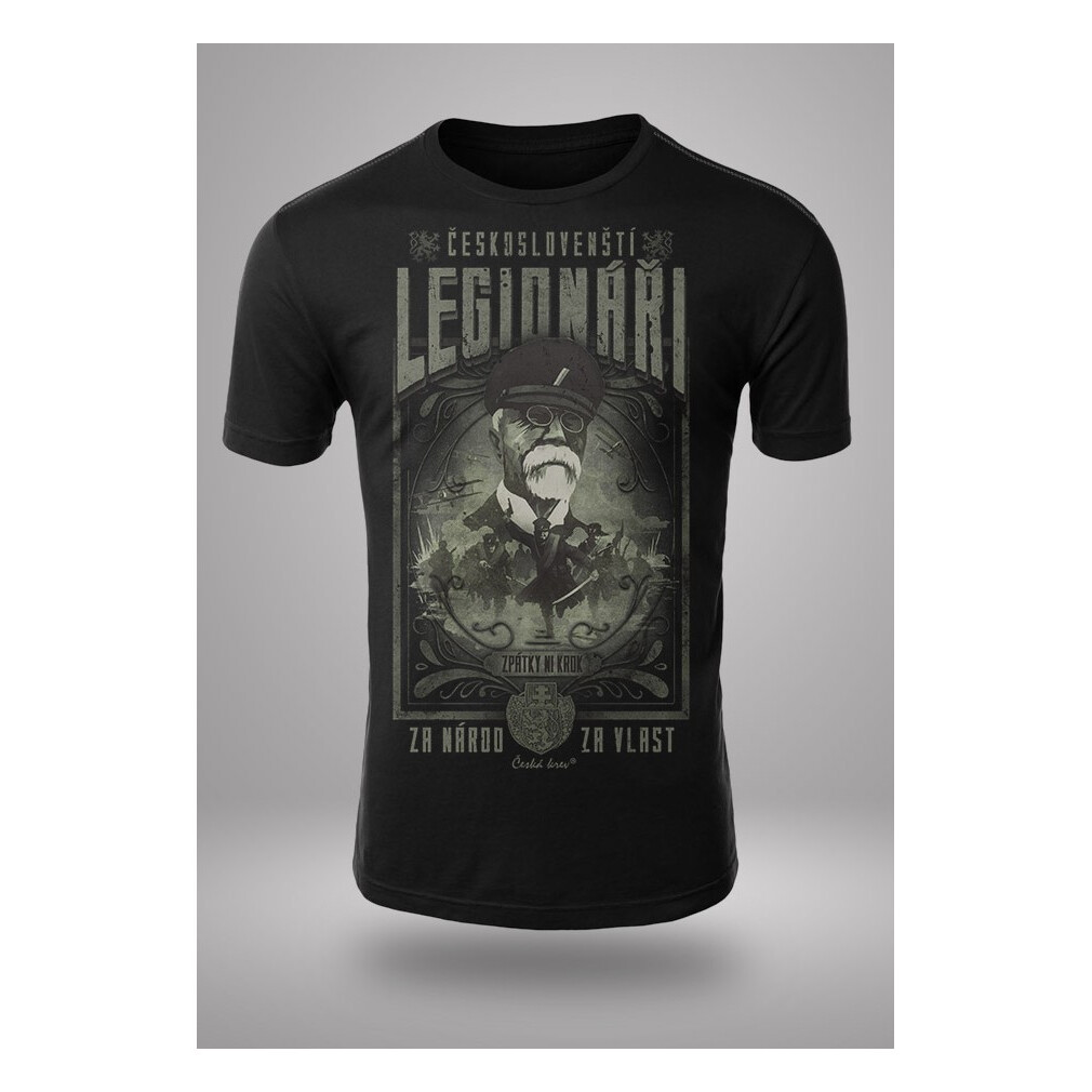 Tričko pánske Česká krv Československí legionári - čierne, XL