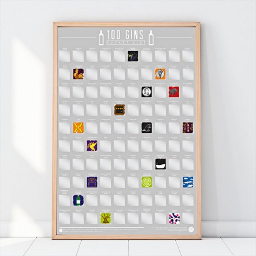 Stierací plagát 100 ginov - sivý