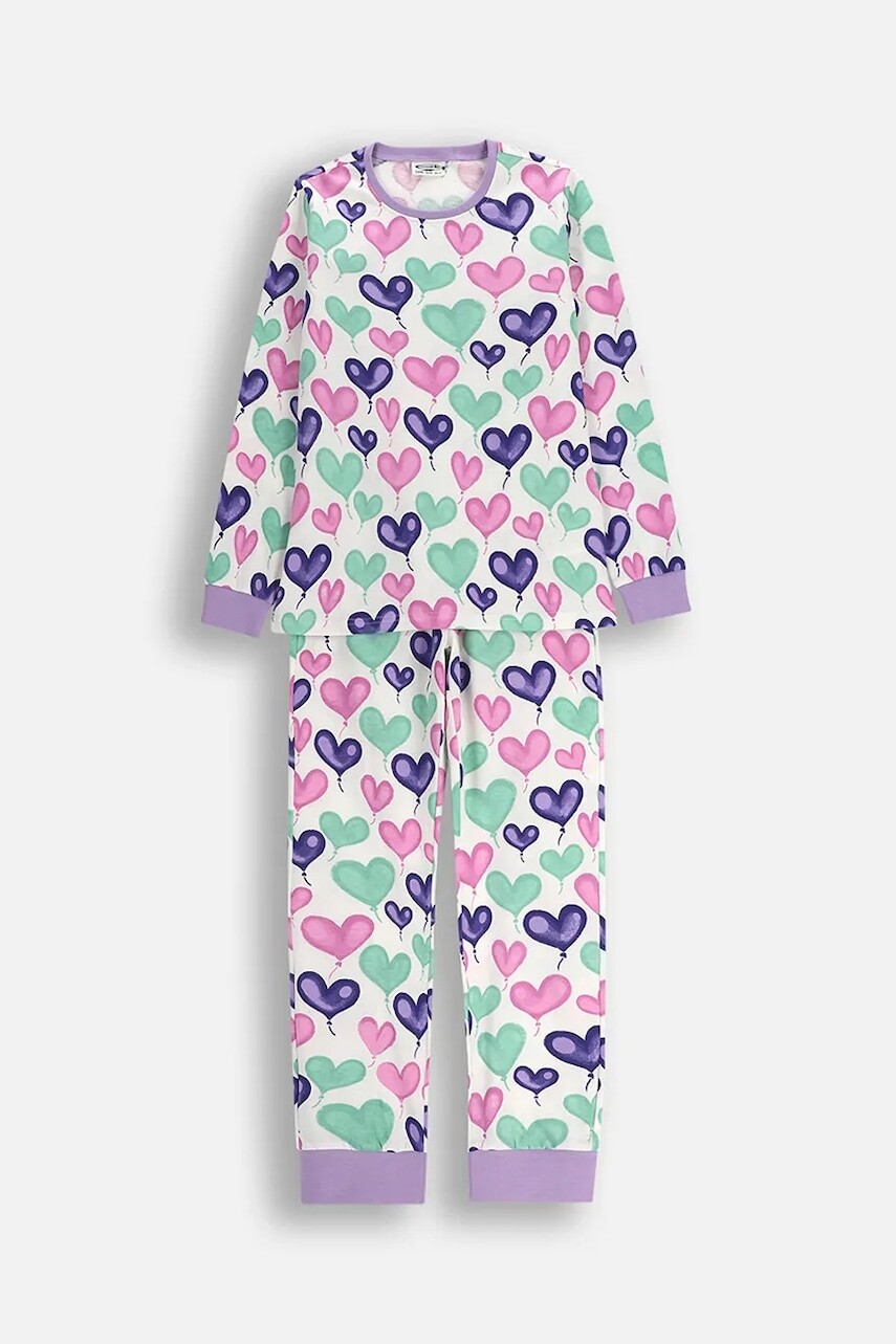 Detská bavlnená pyžamová súprava Coccodrillo béžová farba, vzorovaná, PYJAMAS