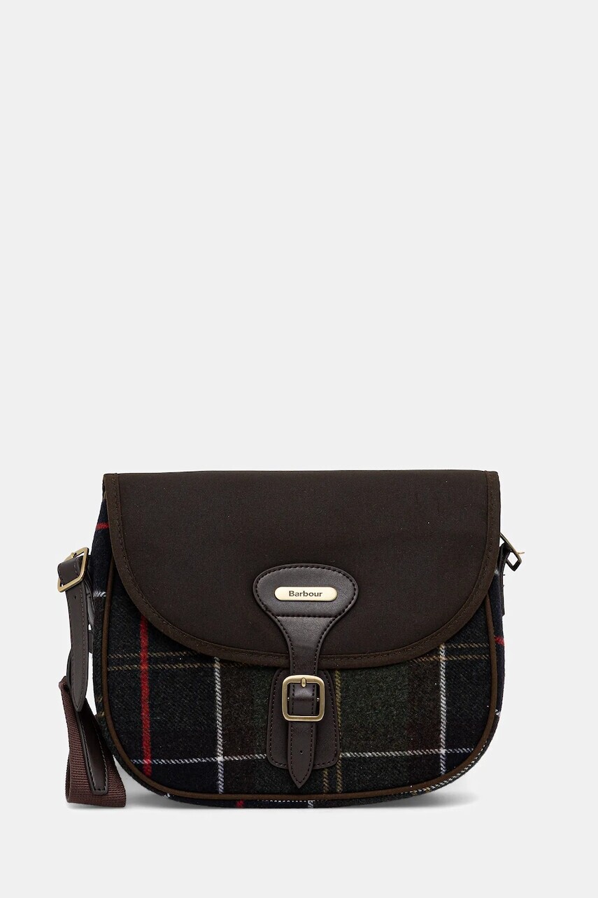 Kabelka s prímesou vlny Barbour zelená farba, LBA0479