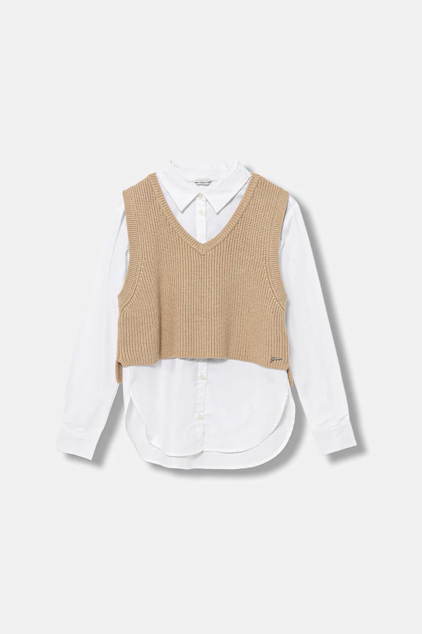 Detská košeľa a vesta Guess 2-pak biela farba, J5BH01 WBHQ0
