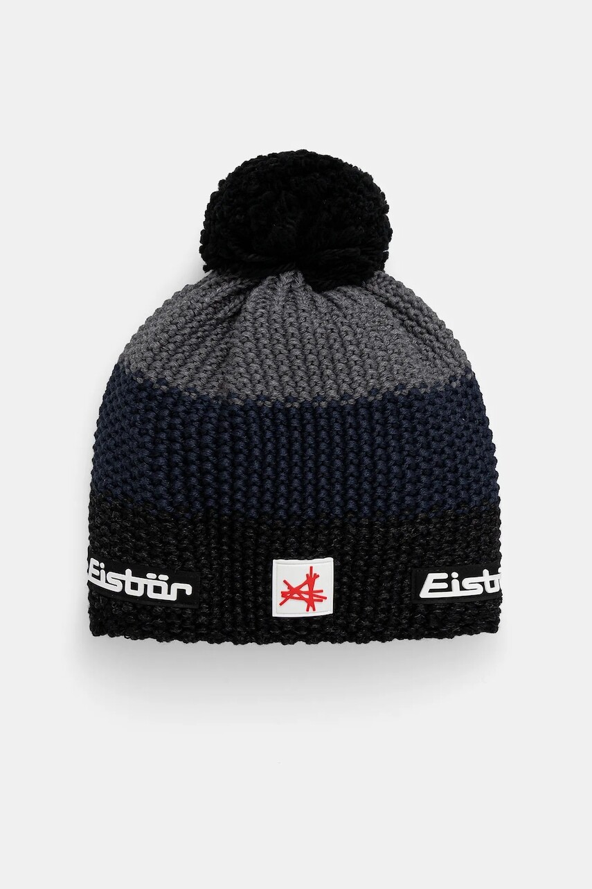 Čiapka s prímesou vlny Eisbar Star Pompon MÜ SA tmavomodrá farba, E33172