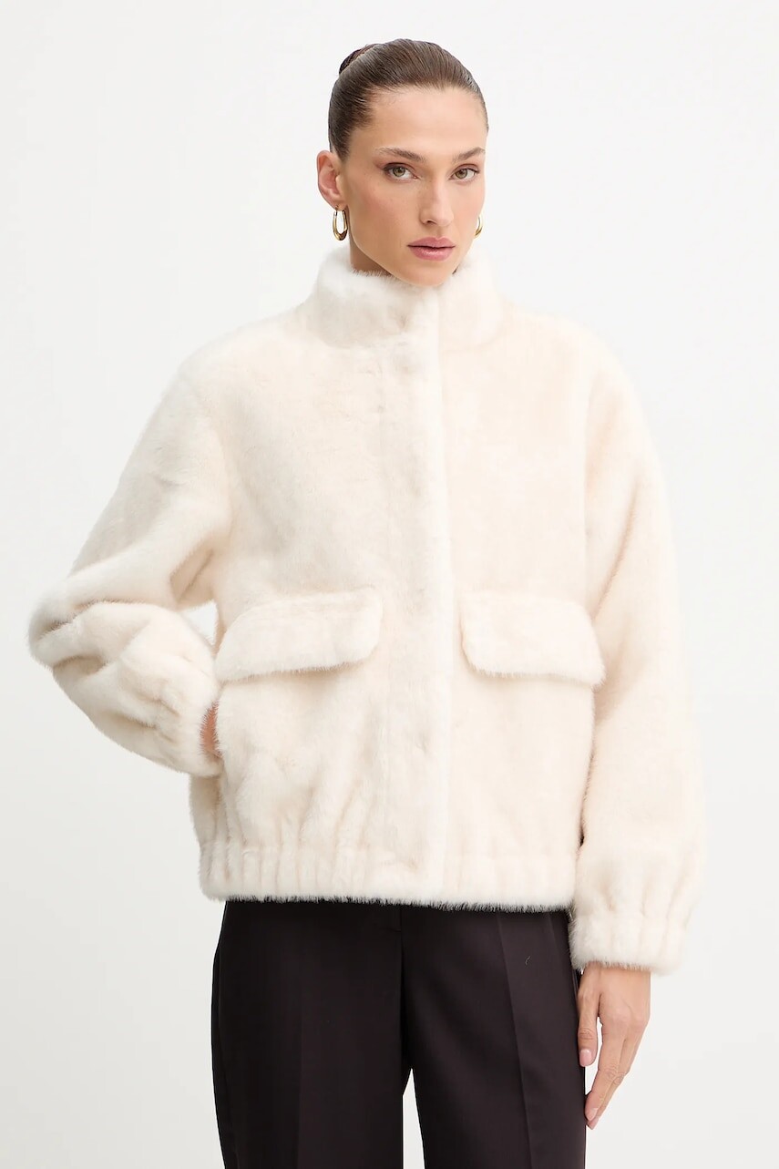 Bunda MICHAEL Michael Kors béžová farba, prechodná, oversize, 77A1469M52