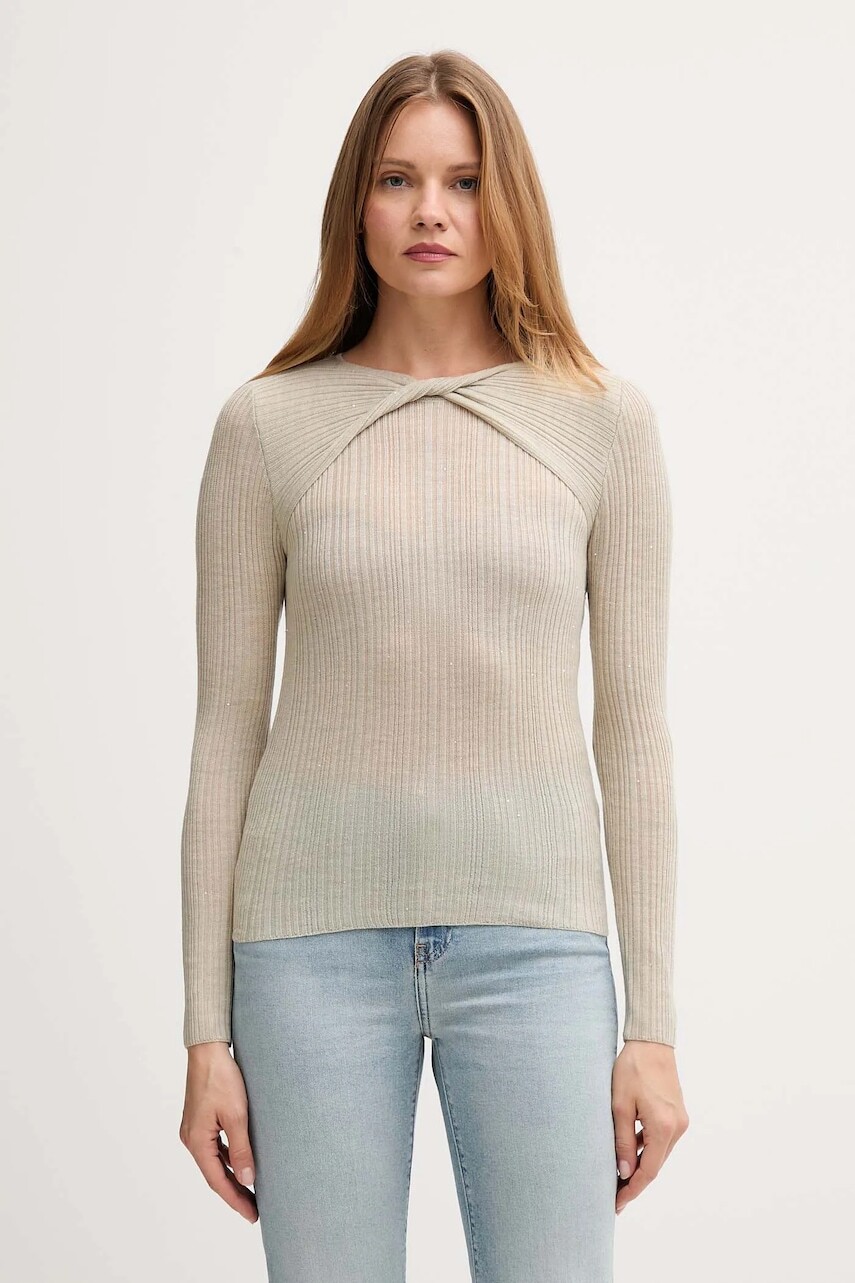 Vlnený sveter Hoss Intropia zelená farba, ľahké, 6382015