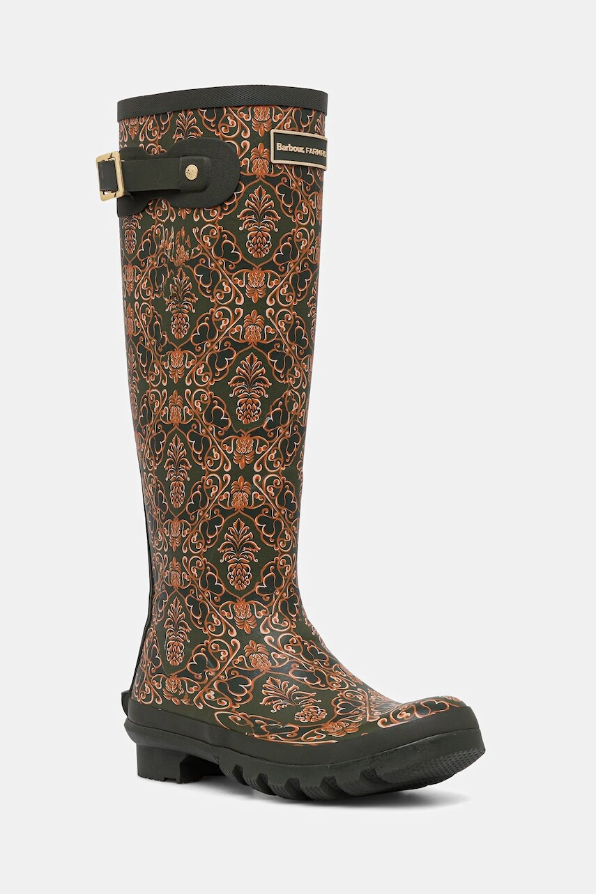 Gumáky Barbour Barbour x Farm Rio Cami Wellington zelená farba, LRF0124MI13