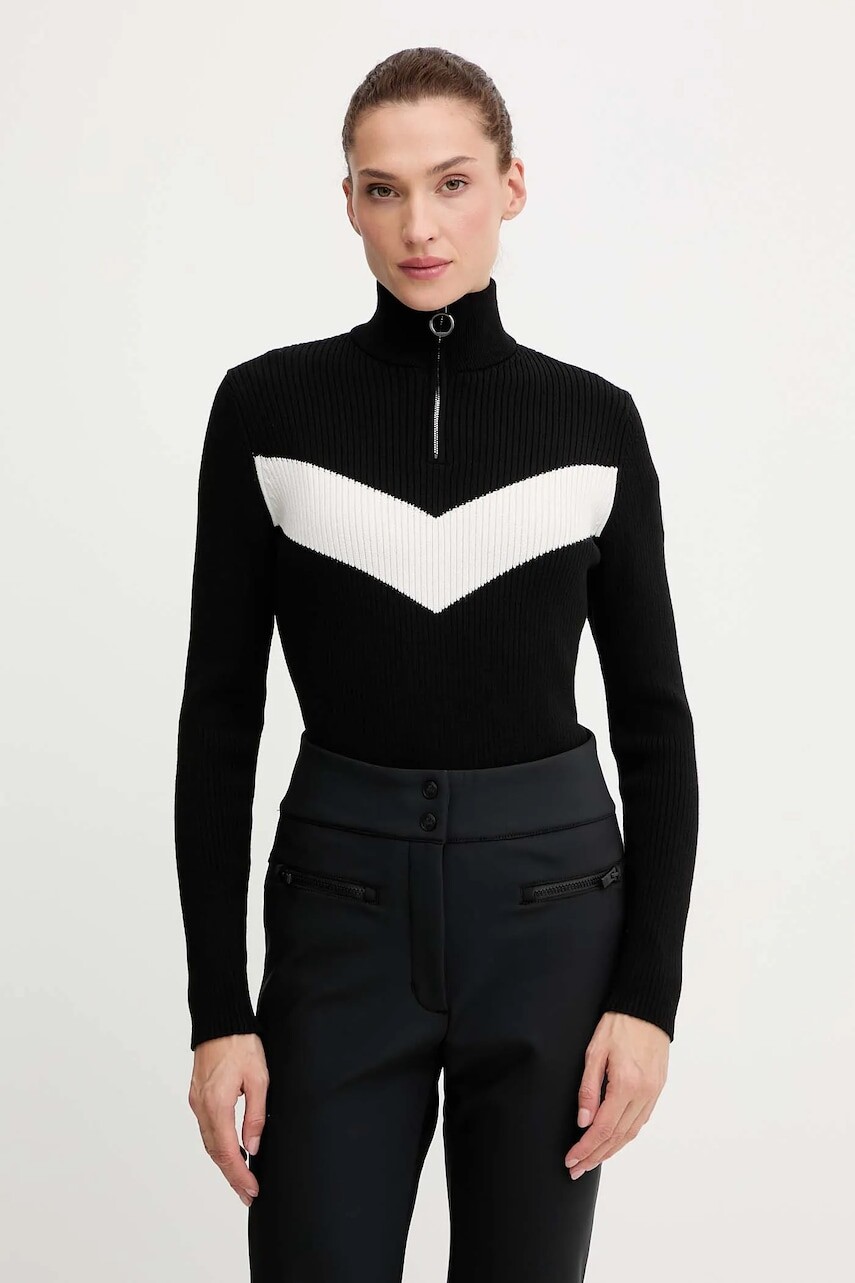 Sveter Fusalp Andromede B čierna farba, s polorolákom, G1126