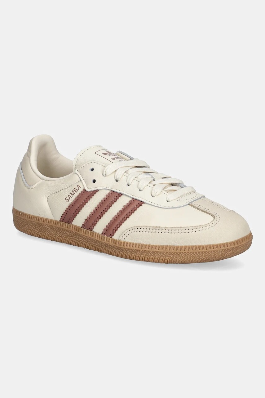 Kožené tenisky adidas Originals Samba Og béžová farba, JS1361