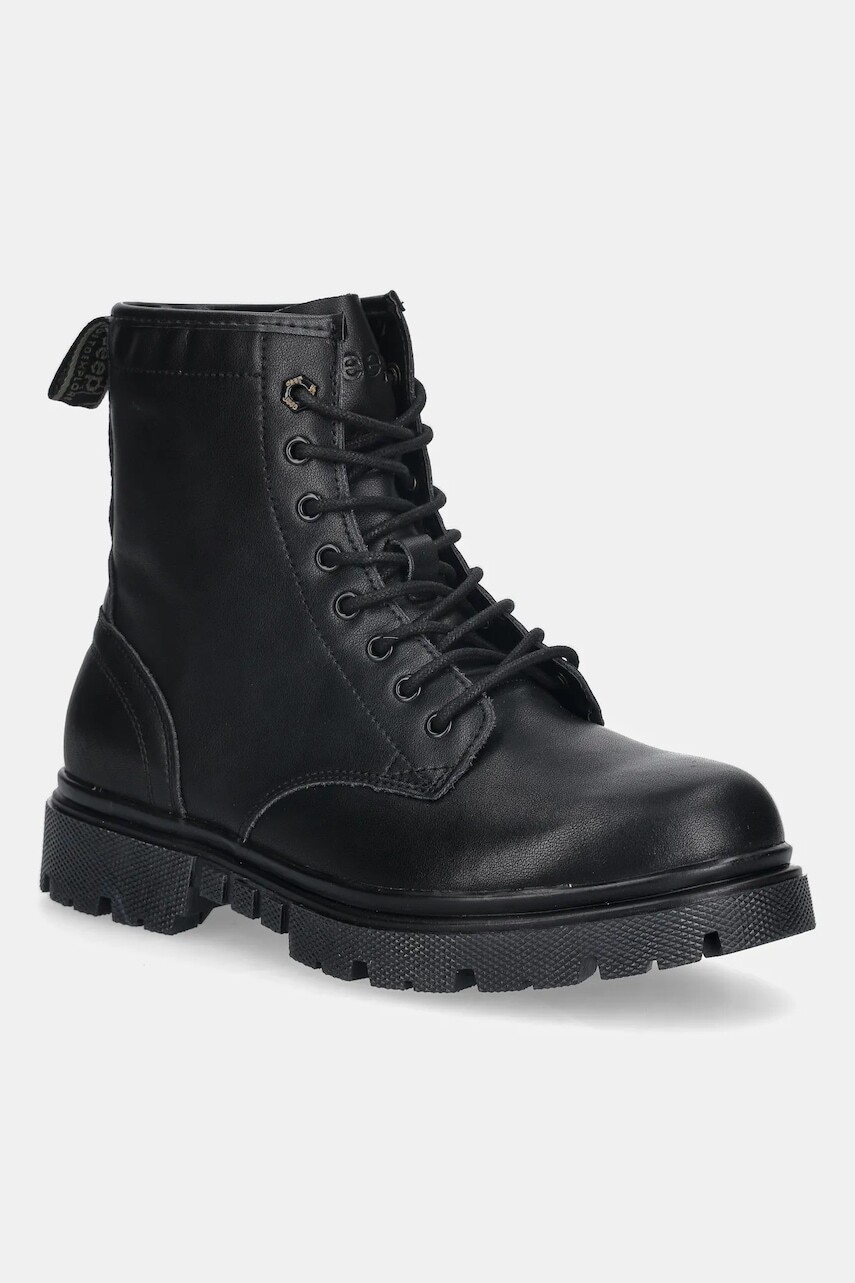 Kožené členkové topánky Jeep RENEGADE čierna farba, JM52132A