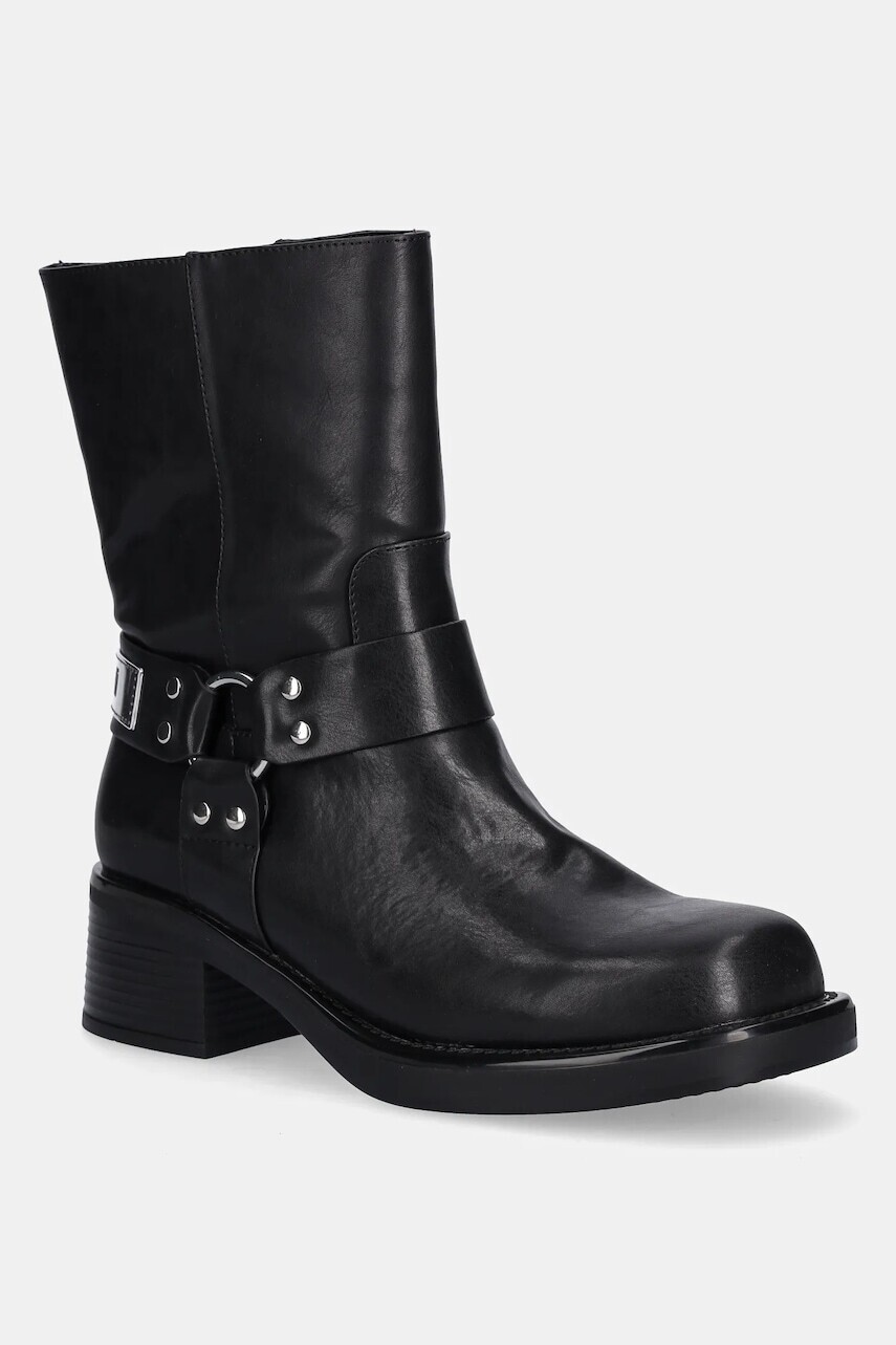 Členkové topánky Just Cavalli čierna farba, na podpätku, 79RA3S91ZSD61899