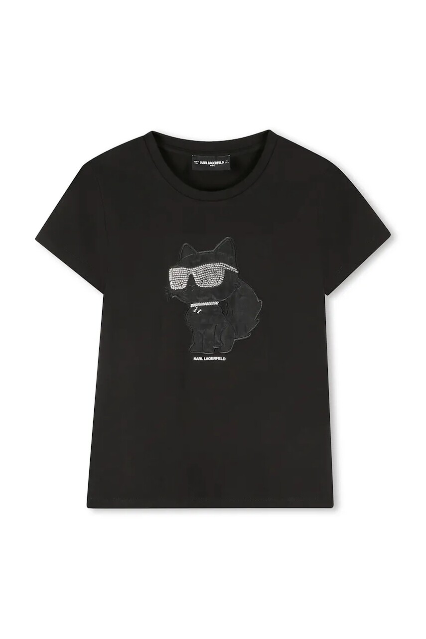 Detské tričko Karl Lagerfeld čierna farba, Z30945