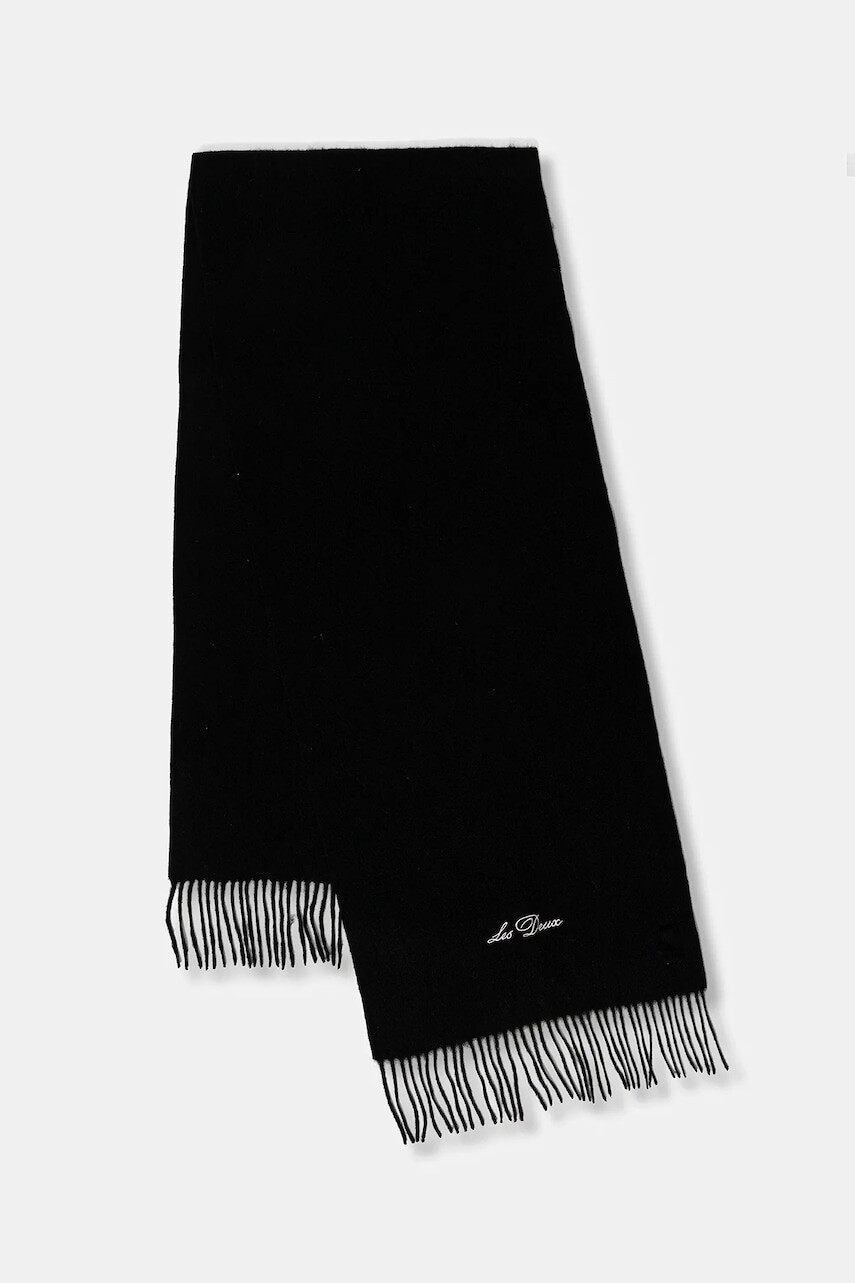 Vlnený šál Les Deux Whitaker čierna farba, jednofarebný, 1000674