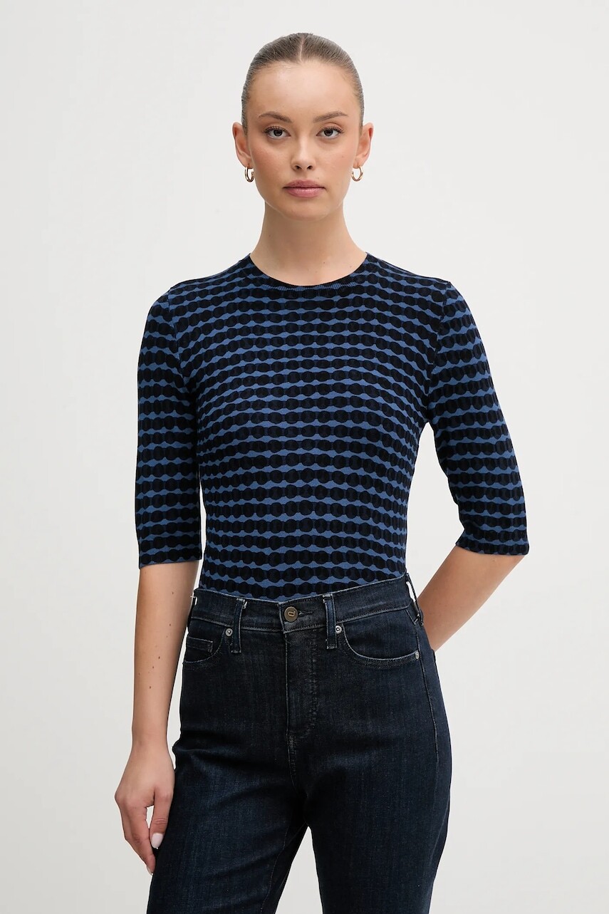 Sveter United Colors of Benetton tmavomodrá farba, ľahký, 12F3D10EE