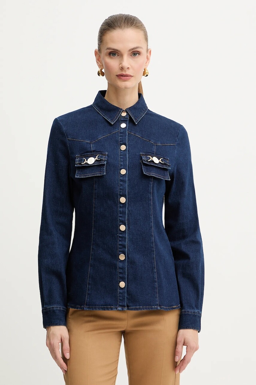 Rifľová košeľa Fracomina modrá farba, regular, s klasickým golierom, FS25WT6004W78201