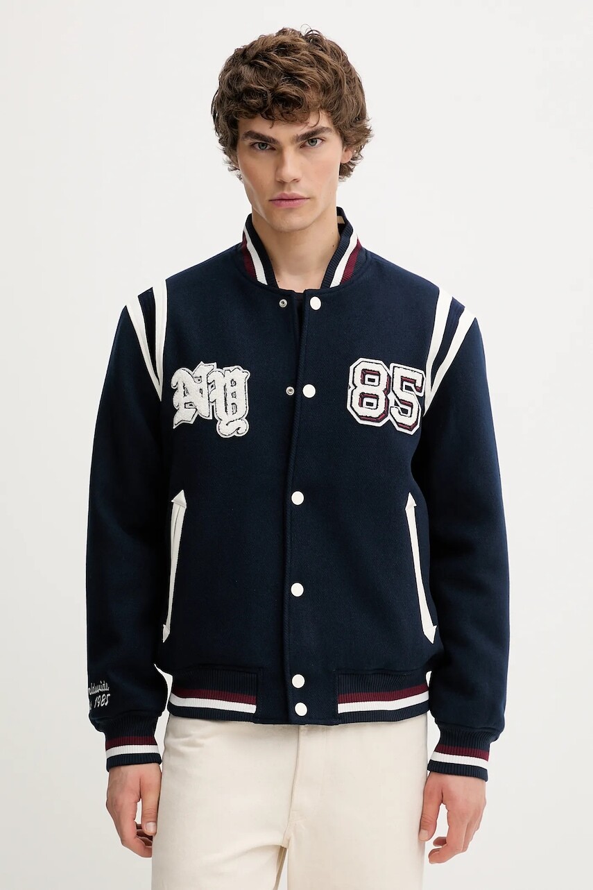 Bunda Tommy Jeans tmavomodrá farba, zimná, DM0DM22043