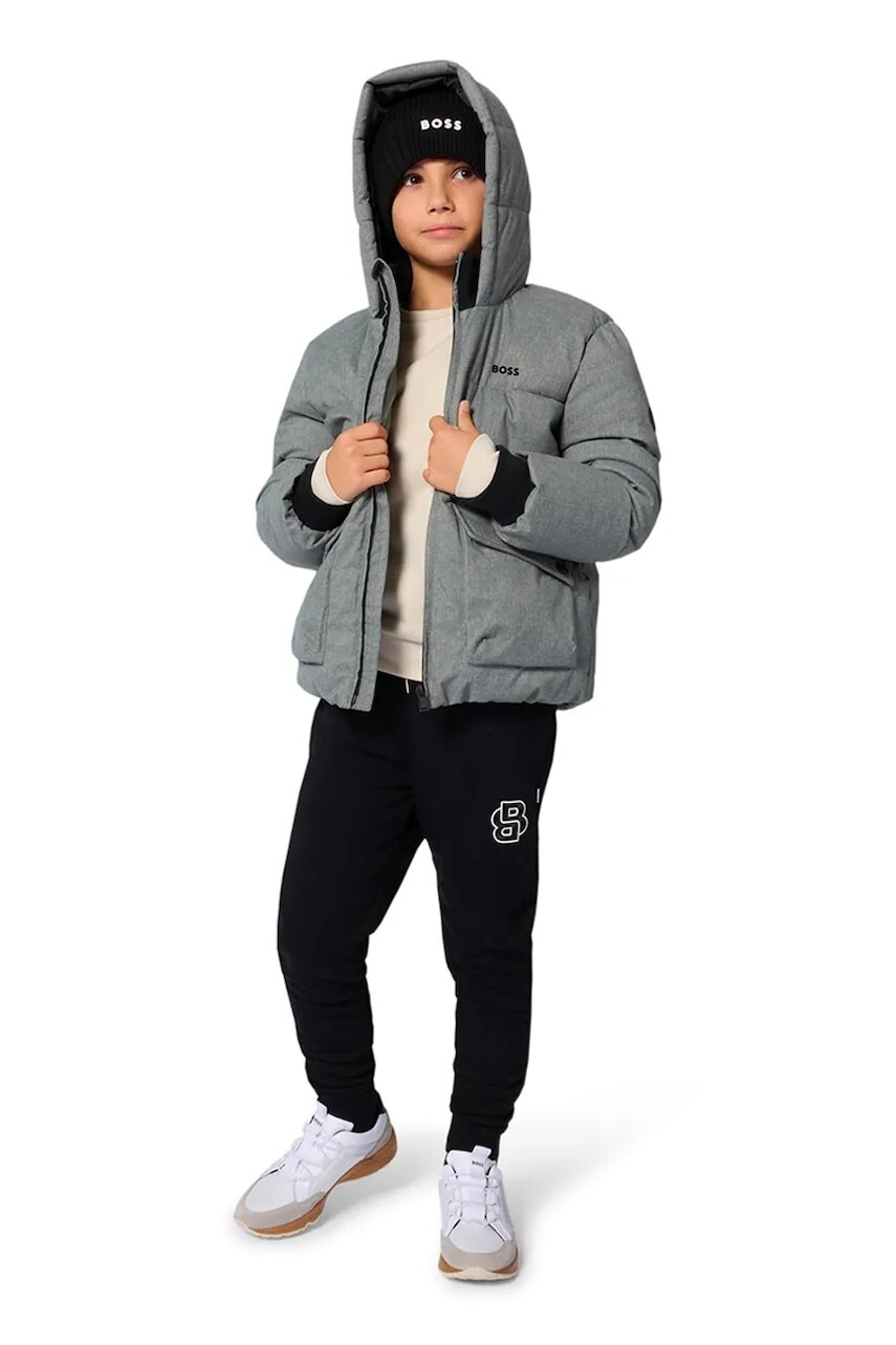 Detská bunda BOSS šedá farba, J52394