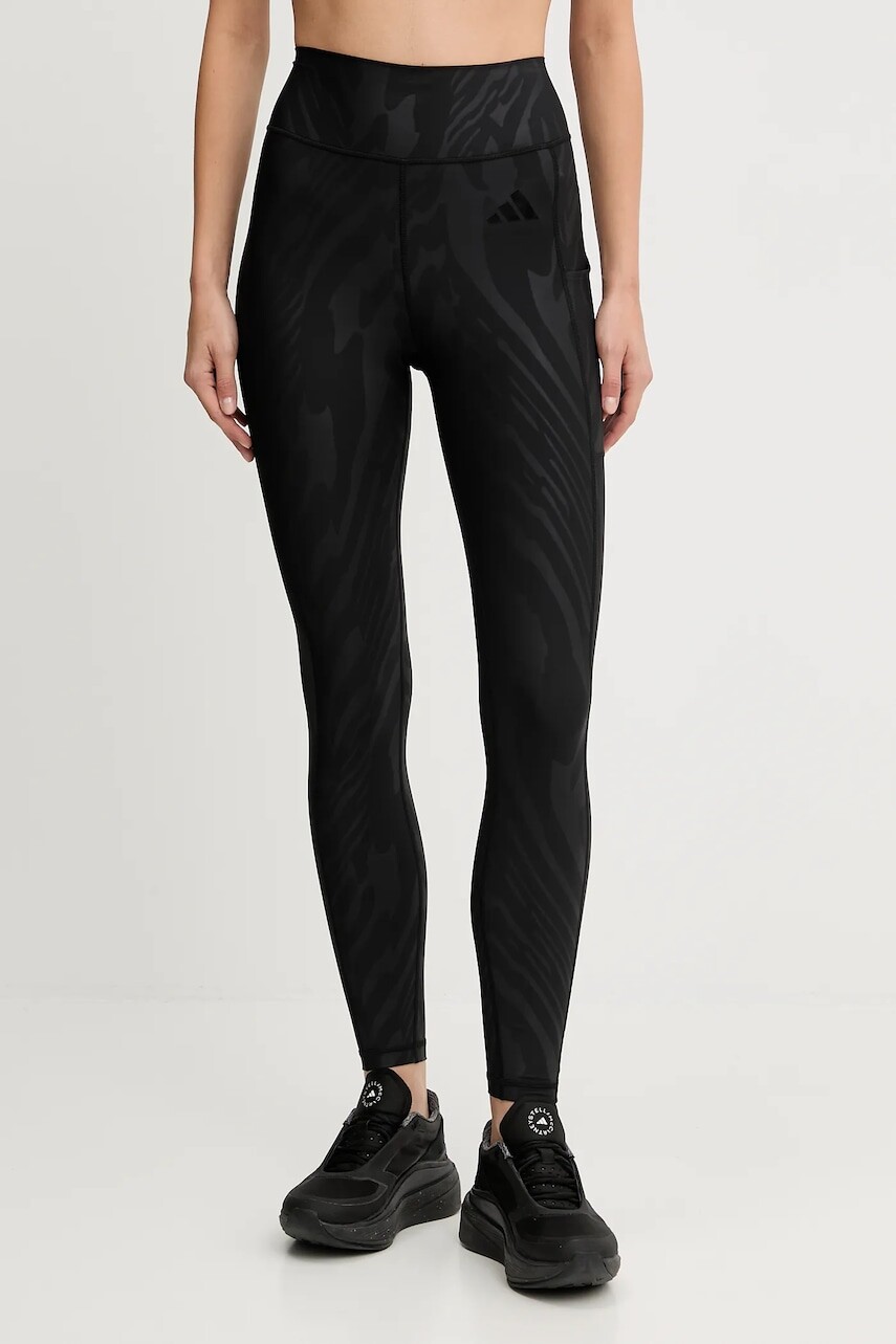 Tréningové legíny adidas Performance Optime čierna farba, vzorované, JV5185