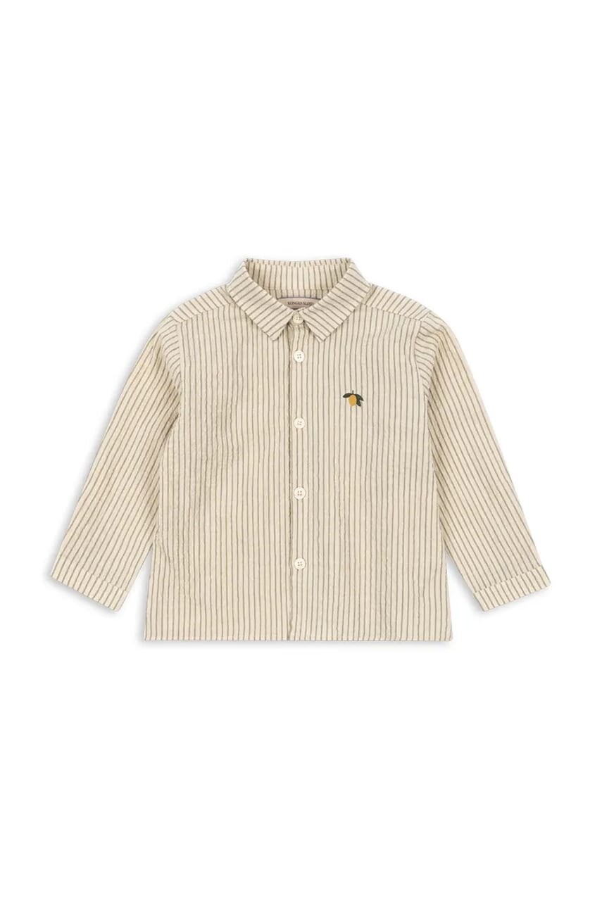 Detská košeľa Konges Sløjd ELLIOT LS SHIRT GOTS béžová farba, KS103801