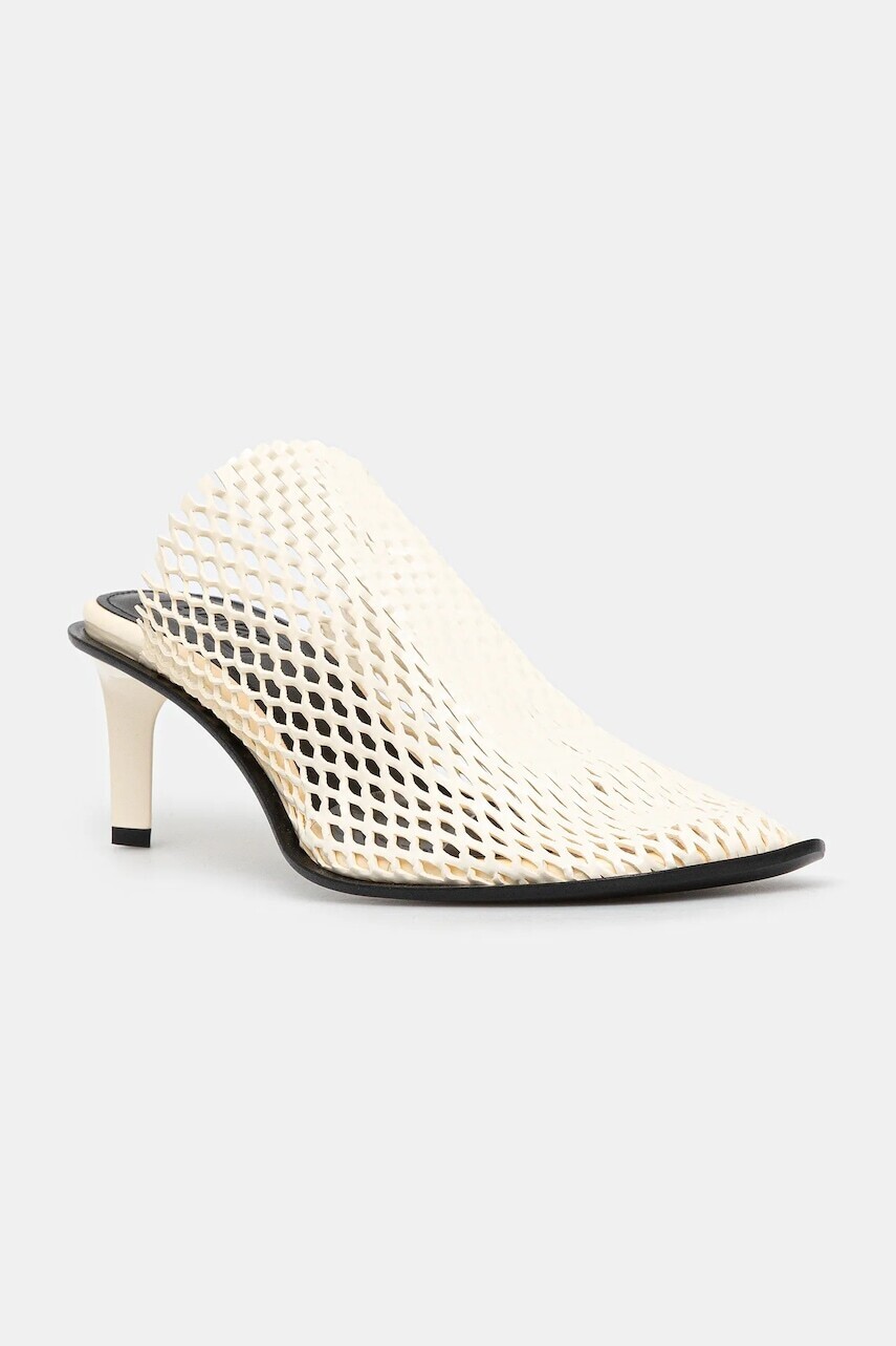 Šlapky Kenzo Mule béžová farba, na vysokom podpätku, FF52MU140L64.02