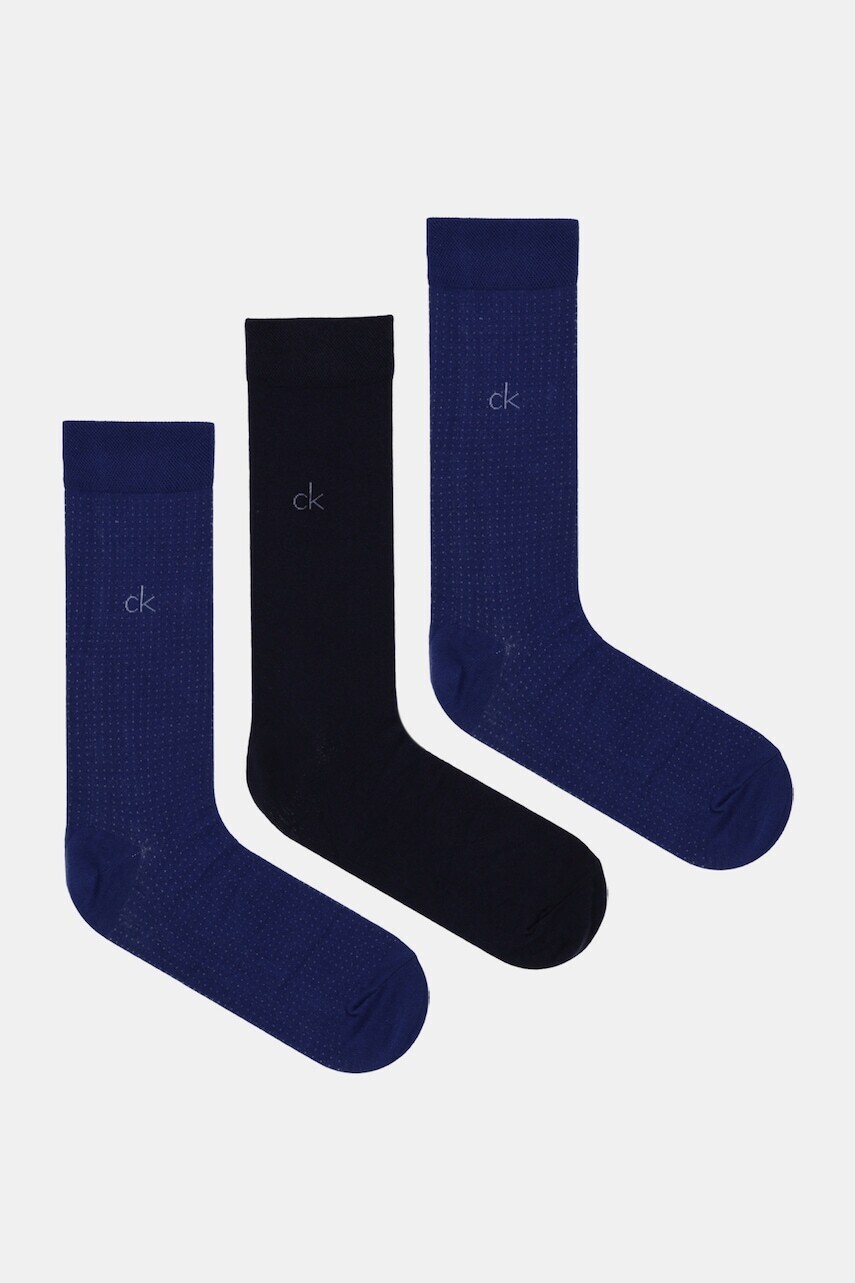 Ponožky Calvin Klein 3-pak modrá farba