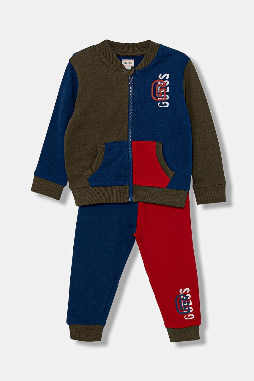 Detská bavlnená tepláková súprava Guess 2-pak tmavomodrá farba, N5YG09 KA6R4