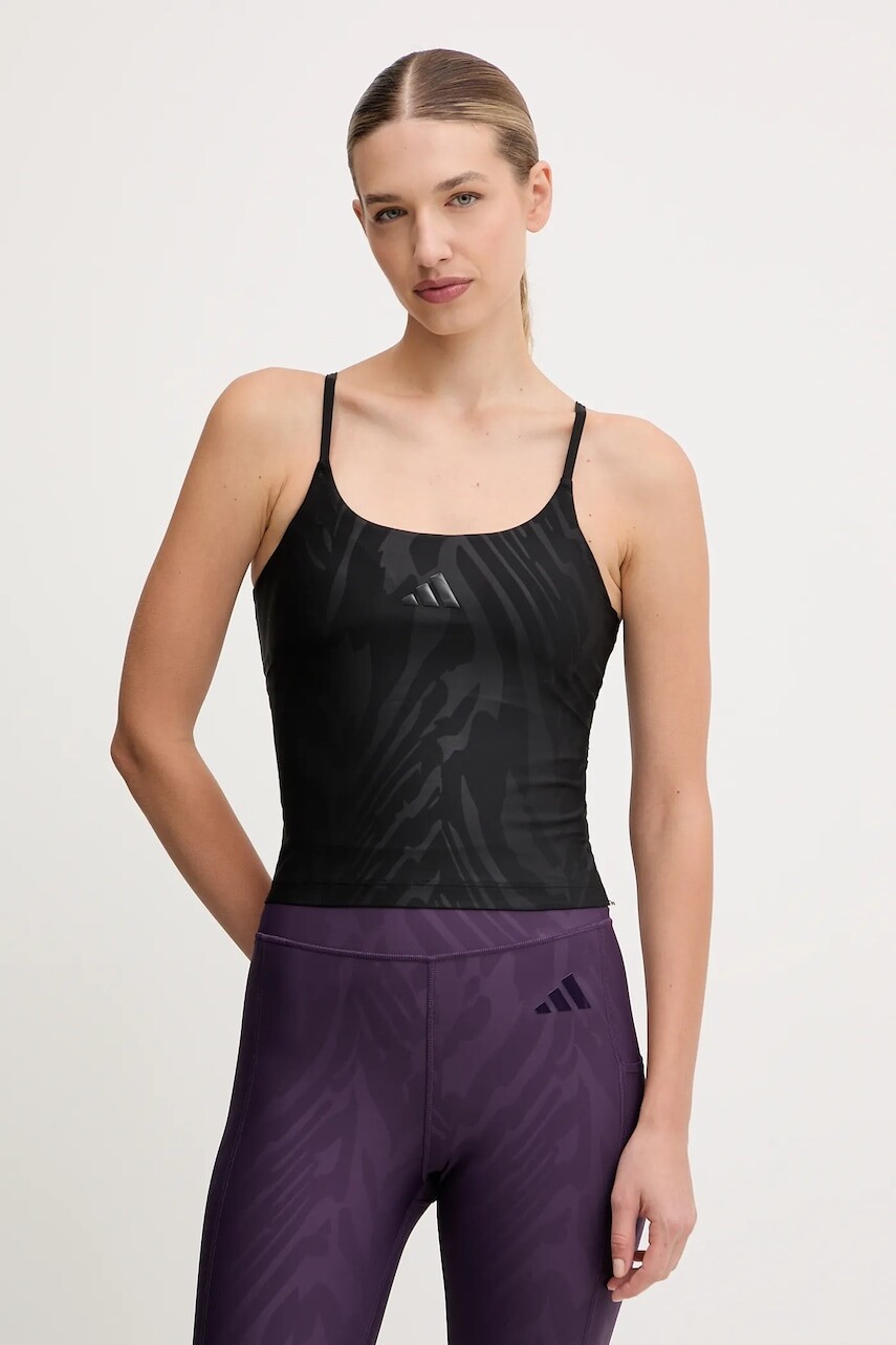 Tréningový top adidas Performance Aop Optime čierna farba, JV6961