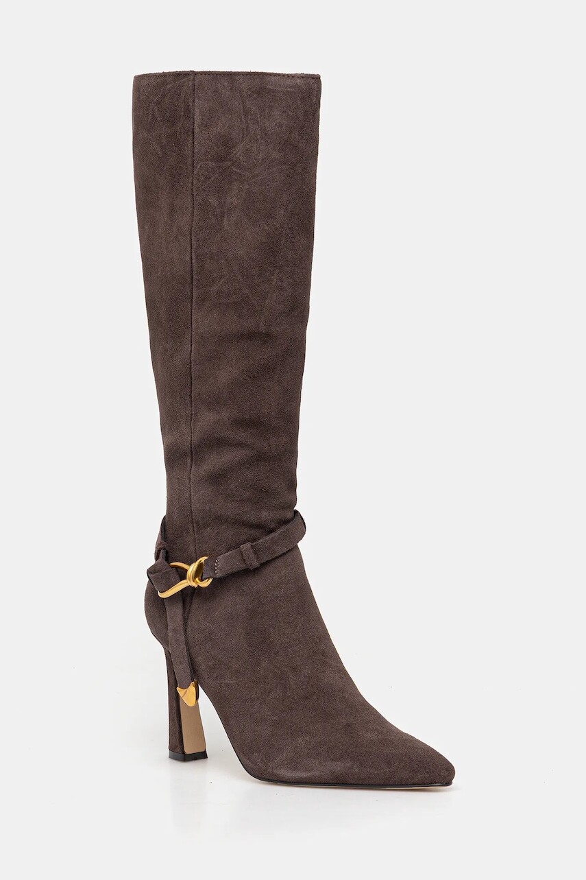 Semišové čižmy Steve Madden Sirrens hnedá farba, na vysokom podpätku, 11004776