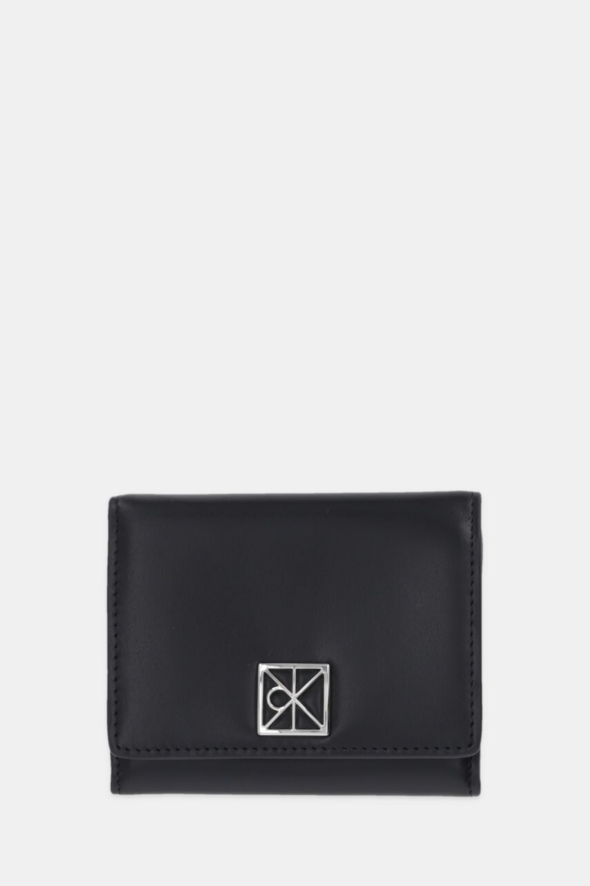 Kožená peňaženka Calvin Klein čierna farba, LV04F1082G