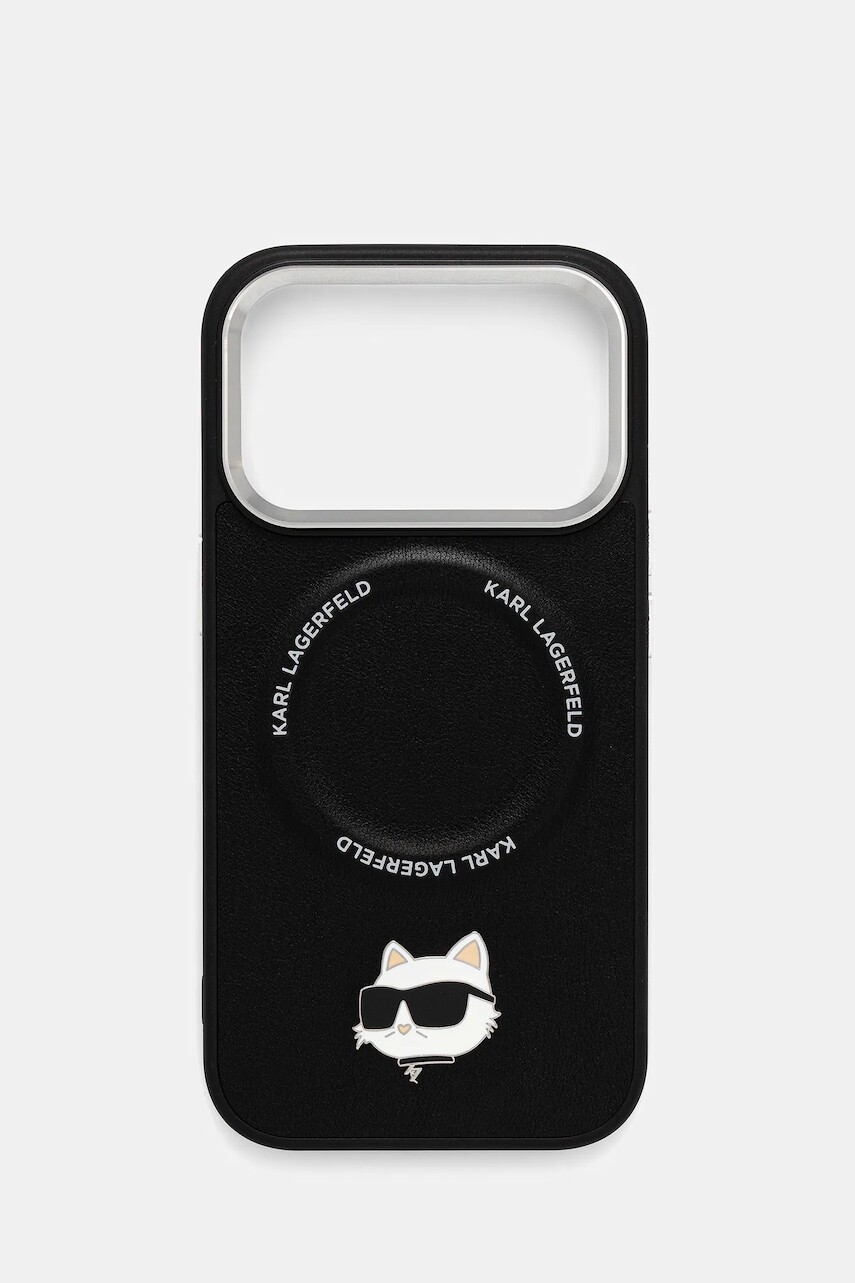 Puzdro na mobil Karl Lagerfeld iPhone 17 Pro čierna farba, KLHMP17LPSMLRCHK