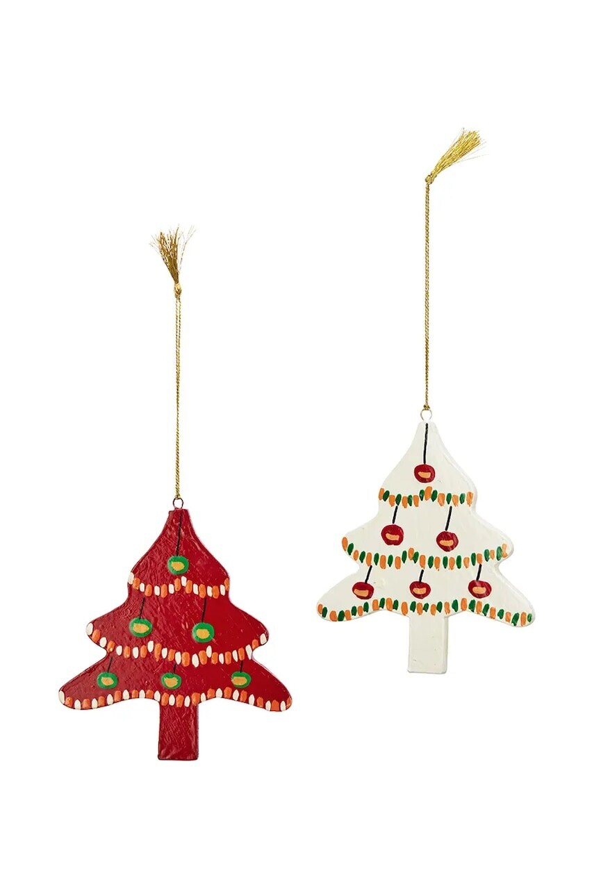 Vianočná ozdoba Madam Stoltz 10 x 10 cm 2-pak viac farieb