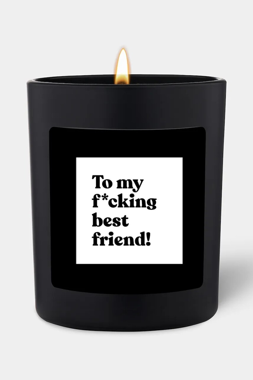 Vonná sójová sviečka CandleHand Best F*cking Friend čierna farba