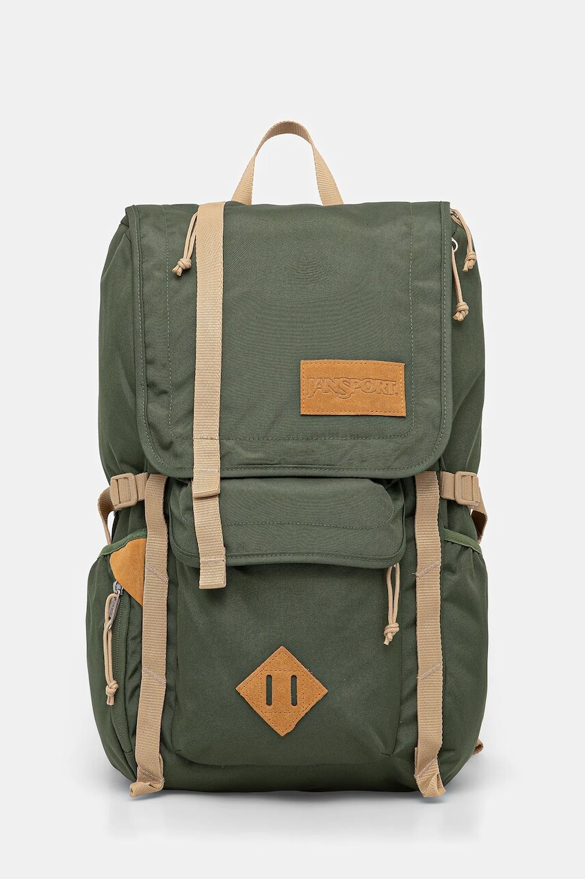 Ruksak Jansport zelená farba, veľký, jednofarebný, EK0A5BI62T3