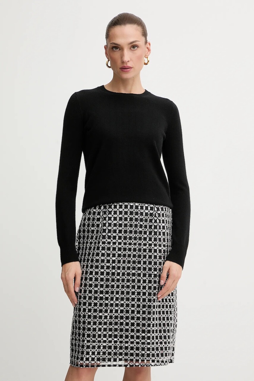 Kašmírový sveter FROM FUTURE čierna farba, ľahký, WPR00019