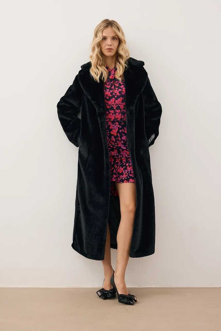 Kabát Bizuu LIVORNO čierna farba, LIVORNO CZARNY