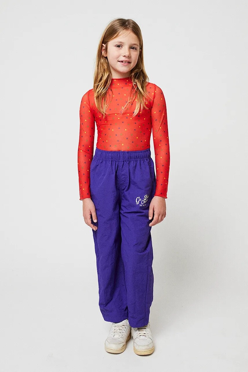 Detské tepláky Bobo Choses Go Bobo modrá farba, s potlačou, 225BC008