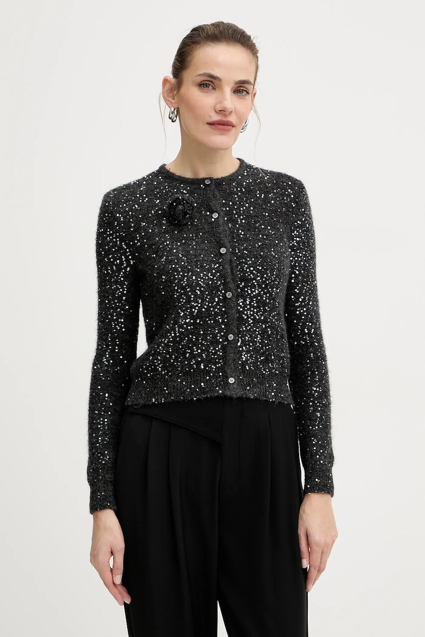 Kardigan s prímesou vlny Marella šedá farba, ľahký, 2523346152200