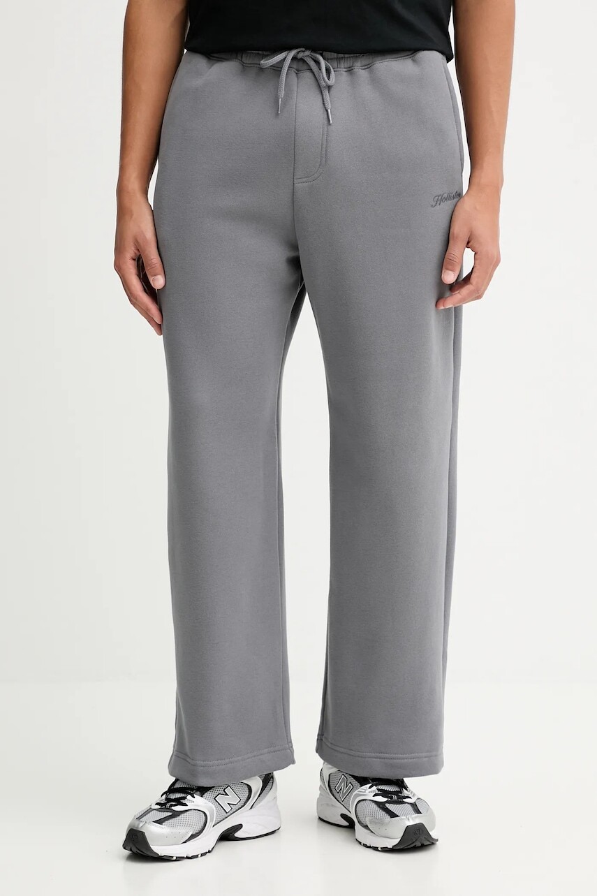 Tepláky Hollister Co. šedá farba, s nášivkou, KI334-5137-120