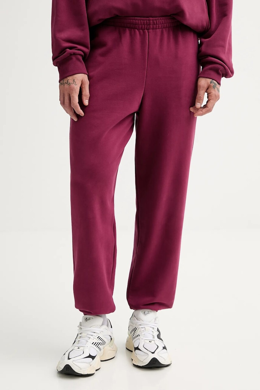 Bavlnené tepláky Pangaia bordová farba, jednofarebné, 10000295