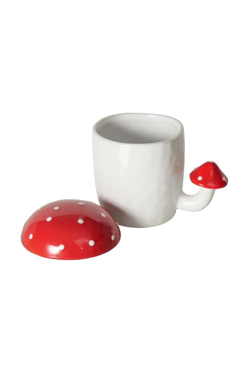 Pohár s vekom Boltze Funghi 430 ml biela farba